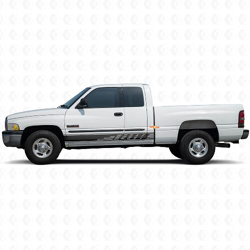 Perforated Stripes Rocker Panel Vinyl Sticker Decal Graphic for Dodge Ram 1500 1994-2001 1