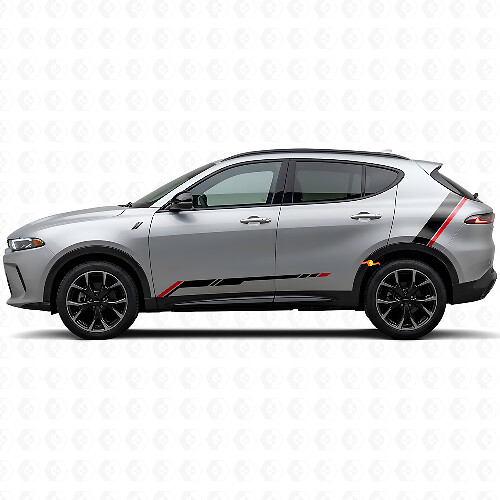 Vinyl Sticker Decal for Dodge Hornet 2023+ Rear Side Rocker Panel Twin Stripes 1