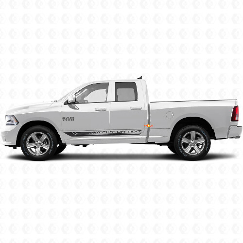 Autentiske bufrete buede striper rockerpanel vinylklistremerke klistremerke for Dodge Ram 1500 2011-2018