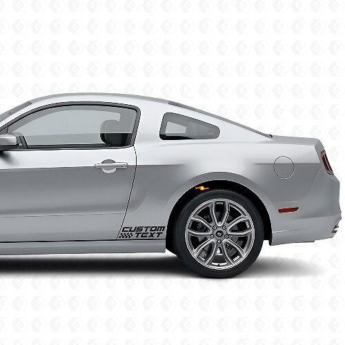 Racing Checkered Style Side Vinyl Decals for Musclecar 2010-2020