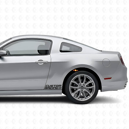 Racing Checkered Style Side Vinyl Decals Kit for Musclecar 2010-2020