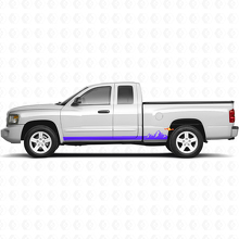 Mountains Thin Stripes Rocker Panel Vinyl Decal for Dodge Dakota 2005-2011 2