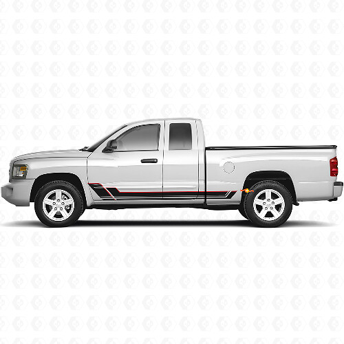 Kit de vinilo con franjas gemelas para paneles laterales de Dodge Dakota 2005-2011 1