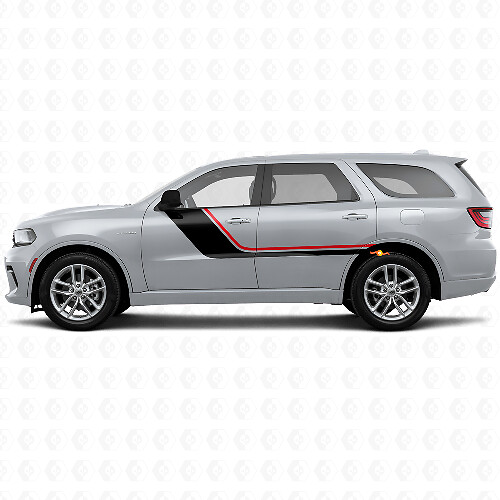 Vinyl Decal with Twin Stripes for Door Side of Dodge Durango 2011+ 1