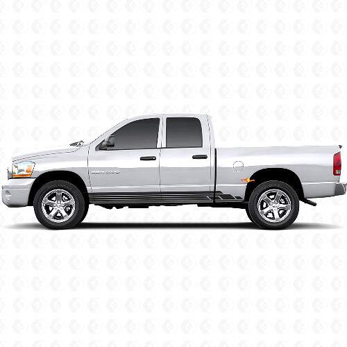 Vinilo adhesivo de panel lateral con franjas curvas para puerta Dodge Ram 1500 2002-2008 1