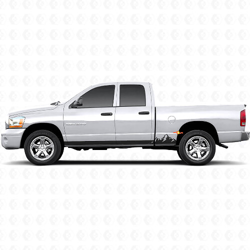 Mountains Thin Stripes Rocker Panel Vinyl Decal for Dodge Ram 1500 2002-2008 1