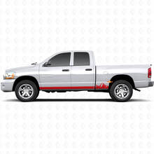 Mountains Thin Stripes Rocker Panel Vinyl Decal for Dodge Ram 1500 2002-2008 3