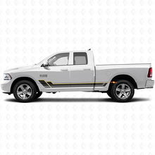 Twin Stripes Rocker Panel Vinyl Decal Kit for Dodge Ram 1500 2011-2018 2