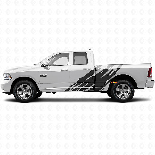 Mud Splash Graphic Side Vinyl Decal for Dodge Ram 1500 2011-2018