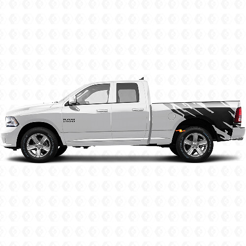 Mud Splash Graphic Rear Side Vinyl Decal for Dodge Ram 1500 2011-2018 1