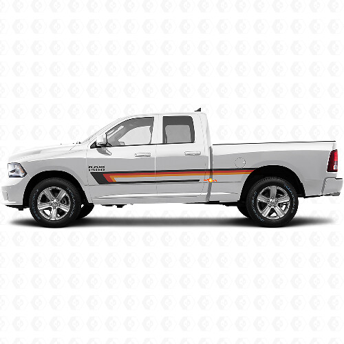 Triple Stripe Door Side Vinyl Decal for Dodge Ram 1500 2011-2018