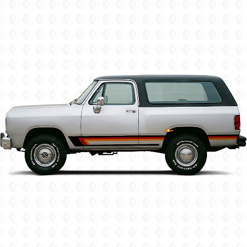 Triple Stripe Door Side Vinyl Decal for Dodge Ramcharger 1974-1993