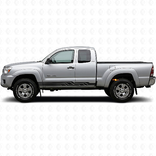 Stripes Courbées Entrelacées Autocollant Vinyle de Bas de Caisson pour Toyota Tacoma 2004-2015 1
