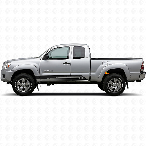 Vinyle Autocollant de Marchepied à Lignes Courbes pour Toyota Tacoma 2004-2015 1