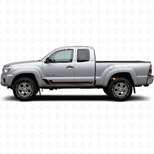 Twin Stripes Rocker Panel Vinyl Decal Kit for Toyota Tacoma 2004-2015 1