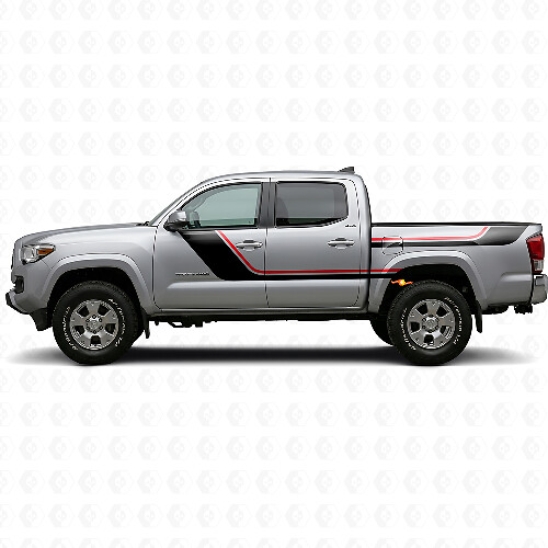 Jeu d'autocollants vinyle à doubles bandes pour portes et côtés arrière pour Toyota Tacoma 2015-2023 1