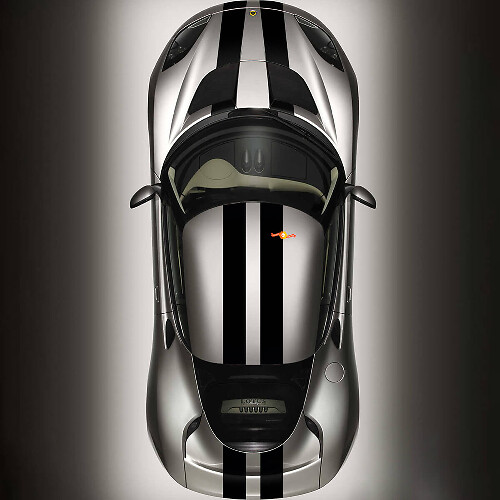 Jeu d’autocollants vinyle à rayures doubles pour capot, toit et coffre Lotus Elise 2008