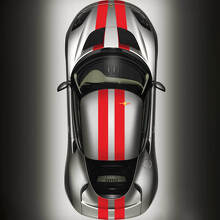 Jeu d’autocollants vinyle à rayures doubles pour capot, toit et coffre Lotus Elise 2008 3