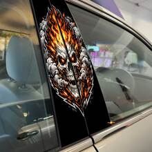 Flaming Skull Pillar Doors Vinyl Decal Sticker 2
