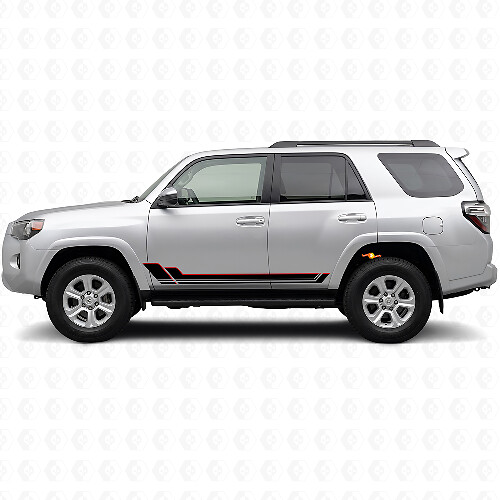 Kit de calcos de vinilo para paneles laterales con franjas gemelas para Toyota 4Runner 2009-2024 1