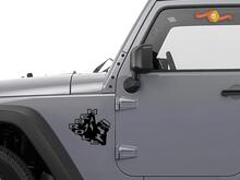 Pair ROCK n ROLL JEEP WRANGLER RUBICON decal sticker vinyl 2