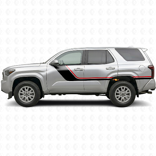 Kit de vinilo lateral con franjas gemelas para Toyota 4Runner 2024+ 1