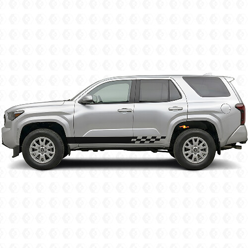 Déco vinyle à rayures damier pour bas de caisse Toyota 4Runner 2024+ 1