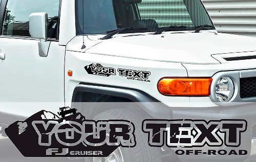 Custom Text Mountains Style Side Vinyl Decal Sticker for Toyota FJ Cruiser