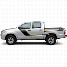 Kit de calcomanías de vinilo con rayas gemelas para puertas y laterales traseros para Toyota Hilux 2004-2015 2