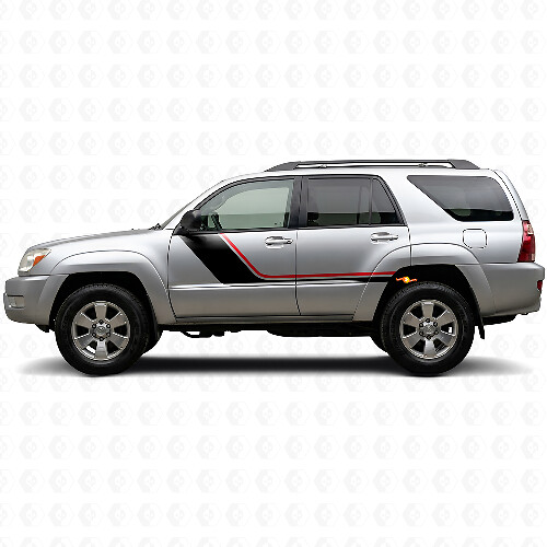 Kit de vinilo lateral con franjas gemelas para Toyota 4Runner 2002-2009 1