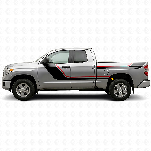 Twin Stripes Door and Rear Side Vinyl Decal Kit for Toyota Tundra 2007-2021 1