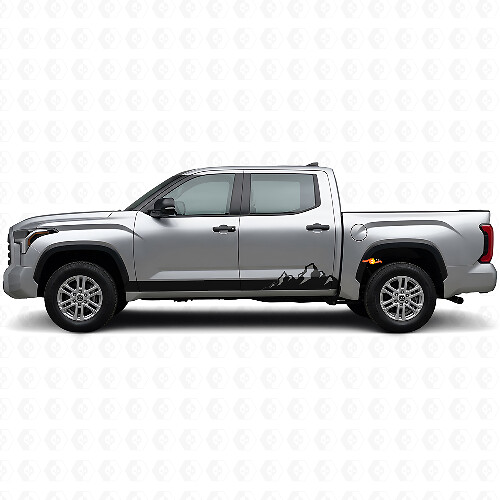Mountains Thin Stripes Rocker Panel Vinyl Decal for Toyota Tundra 2022+ 1