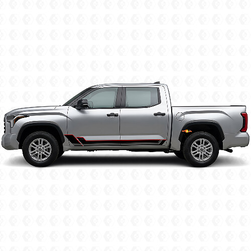 Kit de vinilo con franjas gemelas para paneles laterales para Toyota Tundra 2022+ 1