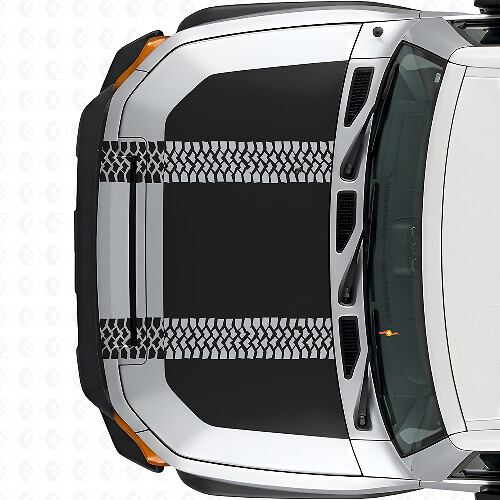 Blackout with Tire Track Hood Vinyl Decal for Toyota FJ Cruiser 