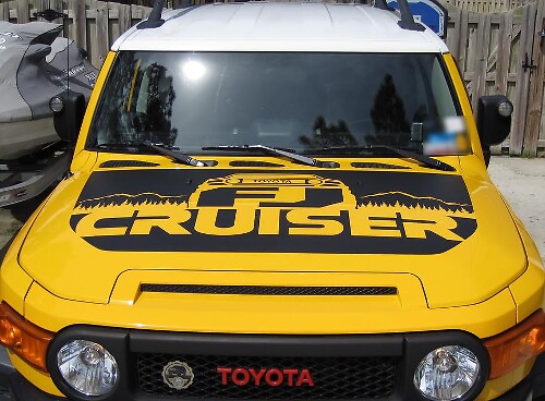 Toyota FJ Cruiser mountains forest Wrap Hood Blackout Decal Sticker