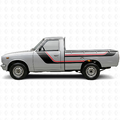 Twin Stripes Door and Rear Side Vinyl Decal Kit for Toyota Hilux 1968-1972 1
