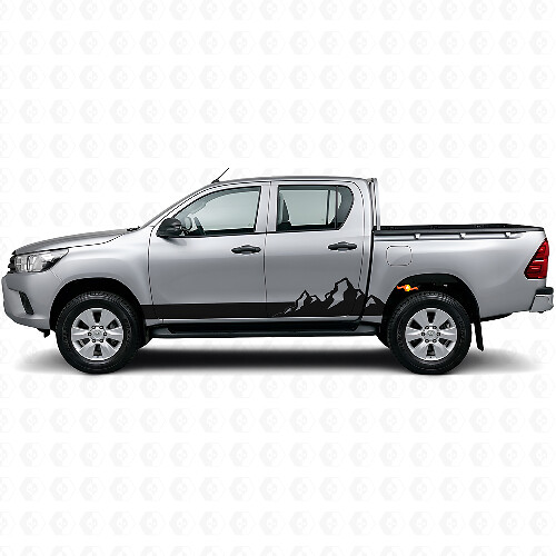 Mountains Thin Stripes Rocker Panel Vinyl Decal for Toyota Hilux 2015+ 1