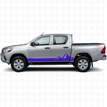 Mountains Thin Stripes Rocker Panel Vinyl Decal for Toyota Hilux 2015+ 2