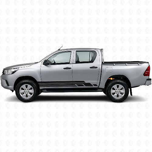 Kit de adhesivos de vinilo con franjas curvas para paneles laterales de Toyota Hilux 2015+ 1