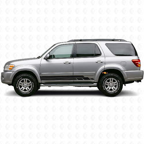 Curved Stripes Rocker Panel Vinyl Decal Kit for Toyota Sequoia 2000-2007