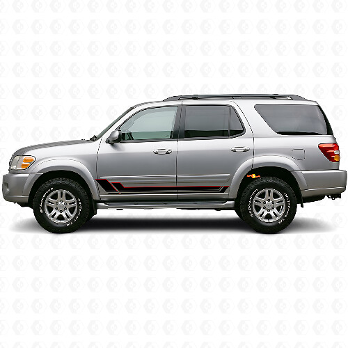 Twin Stripes Rocker Panel Vinyl Decal Kit for Toyota Sequoia 2000-2007 1