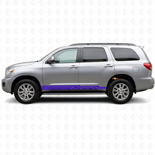 Vinyle Autocollant de Bas de Caisse à Rayures Entrelacées pour Toyota Sequoia 2007-2022 2