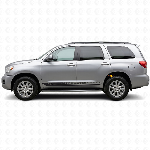 Checkered Curved Stripes Rocker Panel Vinyl Decal for Toyota Sequoia 2007-2022 1