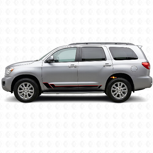 Kit de calcomanías de vinilo con franjas gemelas para paneles de rodilla para Toyota Sequoia 2007-2022 1