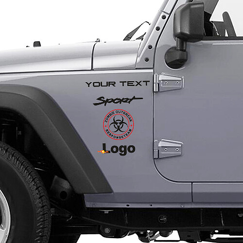 Déco en vinyle pour équipe d'intervention en cas d'épidémie de zombies pour Jeep Wrangler Rubicon