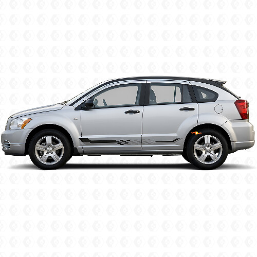 Autocross Flag Side Stripes Vinyl Decal for Dodge Caliber 2007-2012