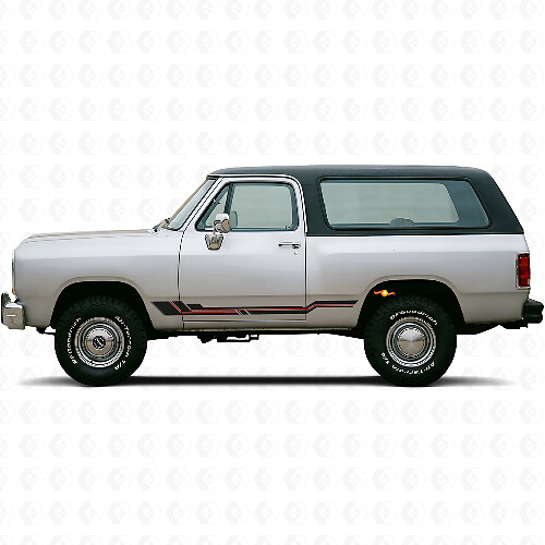 Decal Vinyle Courbes pour Bas de Carrosserie Dodge Ramcharger 1974-1993 1