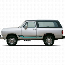 Autocollant vinyle bandes latérales style vintage pour Dodge Ramcharger 1974-1993 2