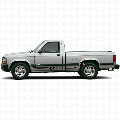 Checkered Flag Side Stripes Vinyl Decal for Dodge Dakota 1987-1996