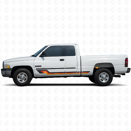Autocollant vinyle à rayures latérales style vintage pour Dodge Ram 1500 1994-2001 1